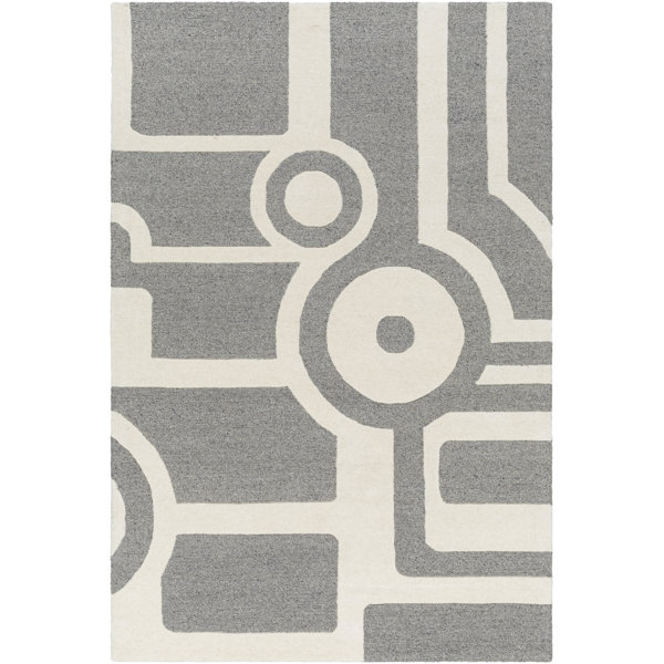 Orren Ellis Zini Handmade Tufted Wool Gray Rug Wayfair